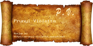 Prunyi Violetta névjegykártya